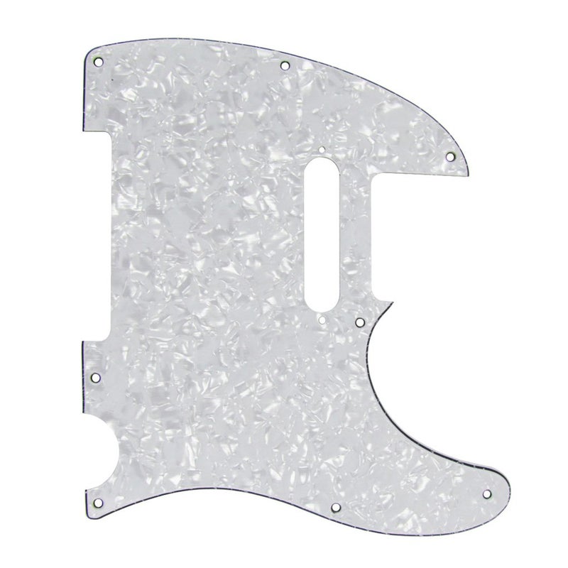 FLEOR 8 Hole TL Pickguard Scratch Plate with Pickguard Screws Set Fit USA/MX Standard TL Style Pickguard Replacement, 4Ply White Pearl - Image 3